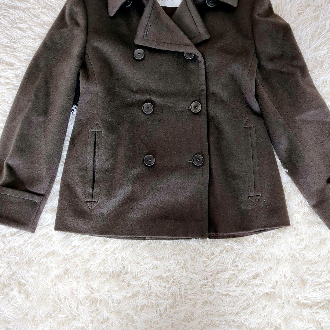 【訳あり】MaxMara白タグ XLキャメル ヌートリア Pコート 大きいサイズ