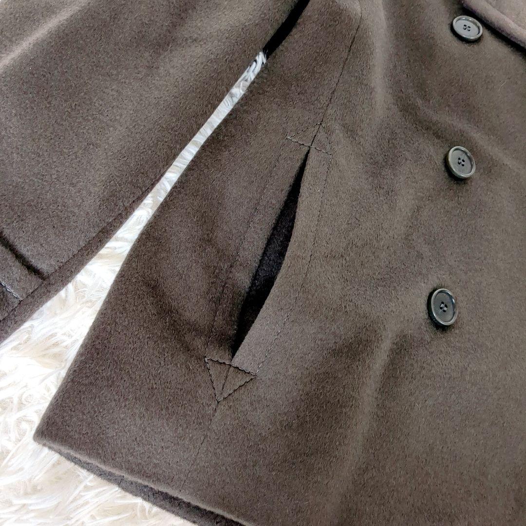 【訳あり】MaxMara白タグ XLキャメル ヌートリア Pコート 大きいサイズ