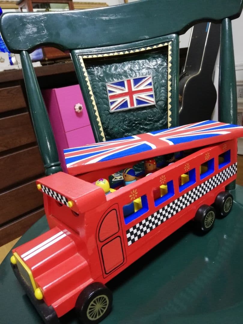 レーシングスクール★ユニオンジャック★ロンドンバス★木製