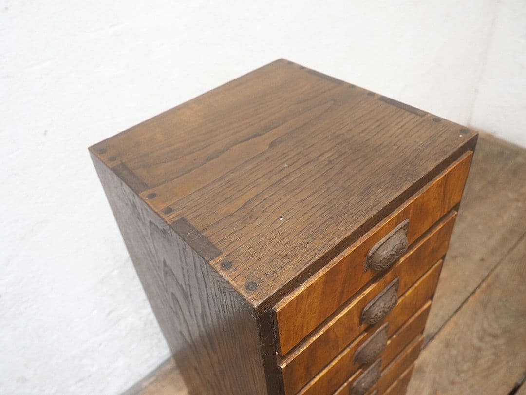 1379 引き出し7杯　収納棚　書類ケース　チェスト　レトロ　アンティーク　金具