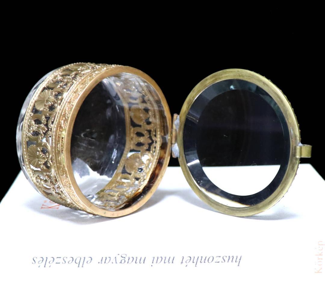 オールド・バカラ 美術館級 ブロンズ装飾 蓋物 百合と貝殻の紋章 アンティーク