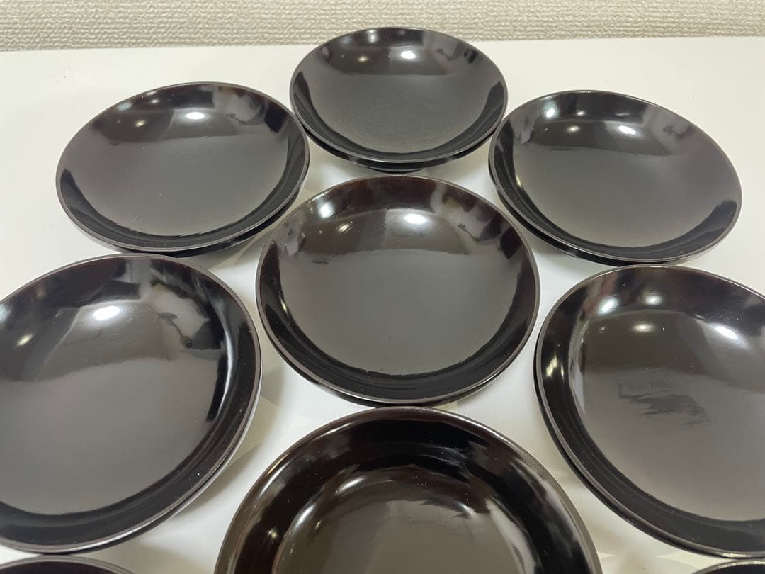 黒漆器 黒漆 内黒塗 漆器 吸物 懐石椀 煮物椀 10客 唐草柄 アンティーク