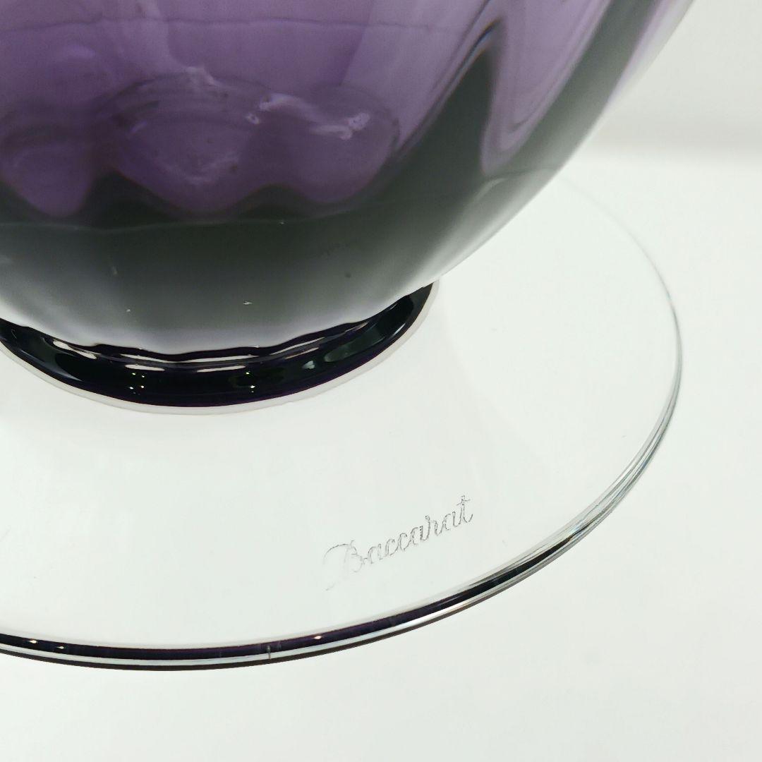 Y2119-4 バカラ アクアレーユ 一輪挿し 花瓶 パープル