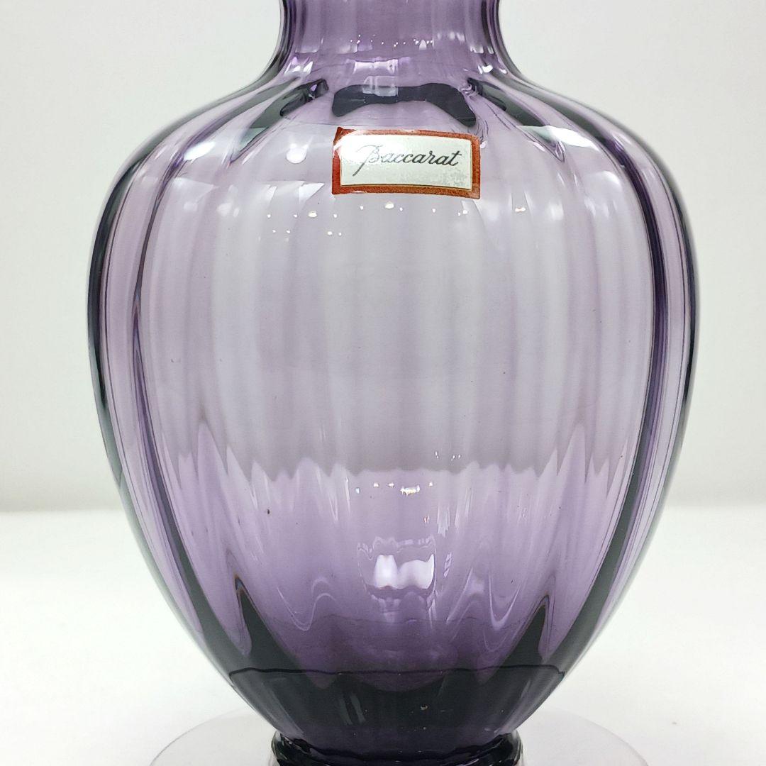 Y2119-4 バカラ アクアレーユ 一輪挿し 花瓶 パープル