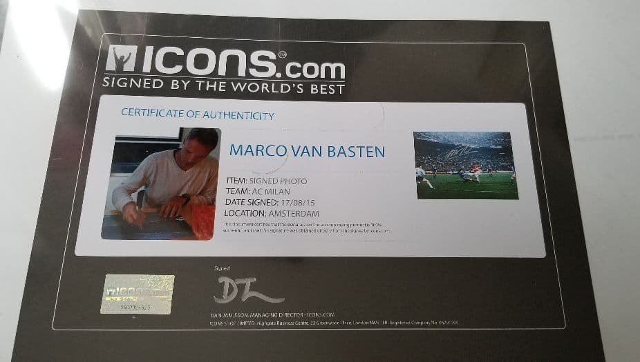 ICONS　ファンバステン　マルコ・ファン・バステン　直筆サイン　サイン　写真