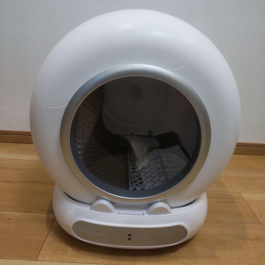 最終値下げ、新品未使用　小型自動クリーニング猫用トイレ 丸型 ホワイト