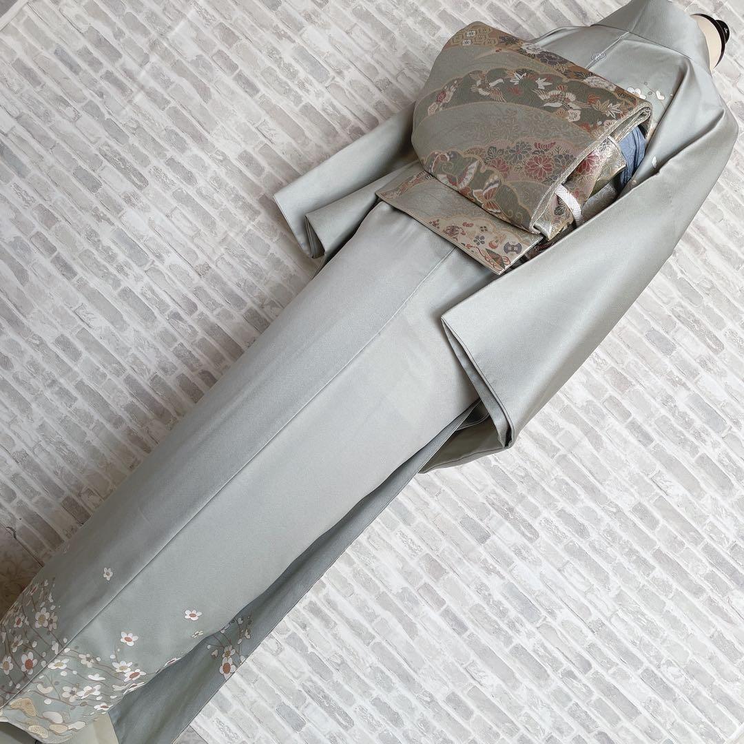 訪問着　フルセット　梅と松　金糸　刺繍　パールトーン加工　入学式　卒業式　I6