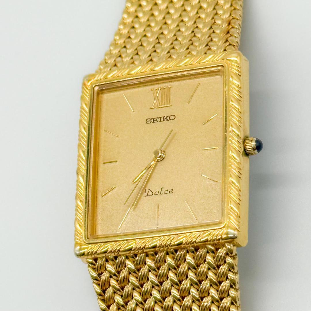 ♡キズなし・稼働良♡SEIKO DOLCE スクエア ゴールドメッシュ 腕時計
