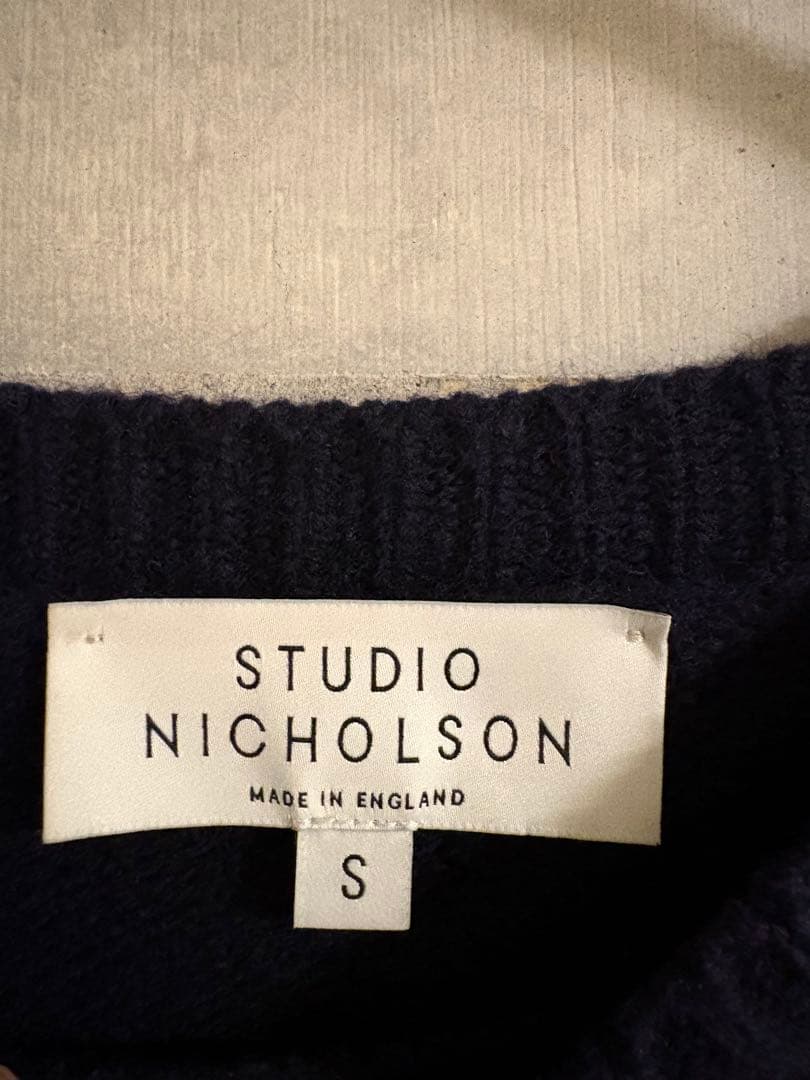 STUDIO NICHOLSON ネイビー オーバーサイズニット S