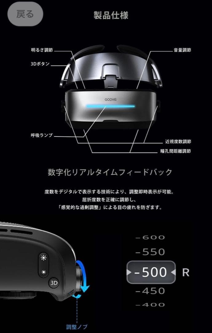 【最終値下げ】GOOVIS G3 MAX 本体 ヘッドマウントディスプレイ