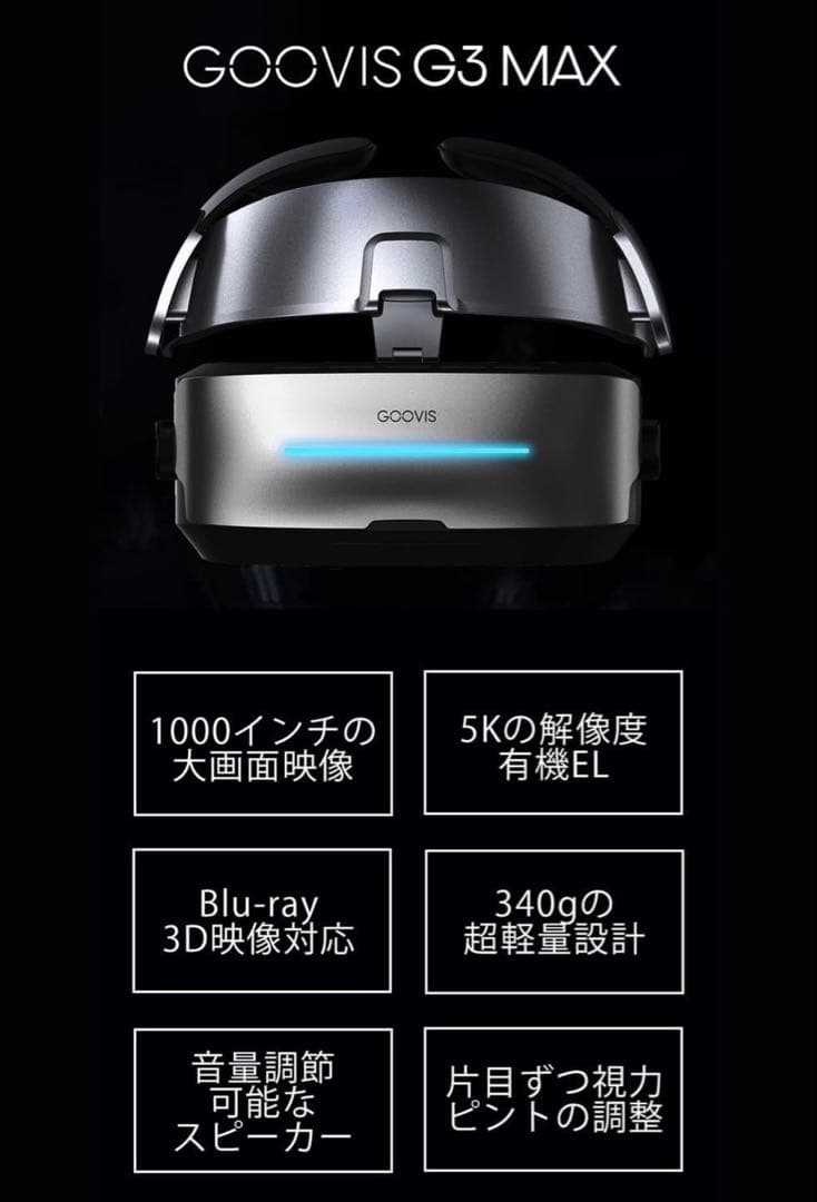 【最終値下げ】GOOVIS G3 MAX 本体 ヘッドマウントディスプレイ