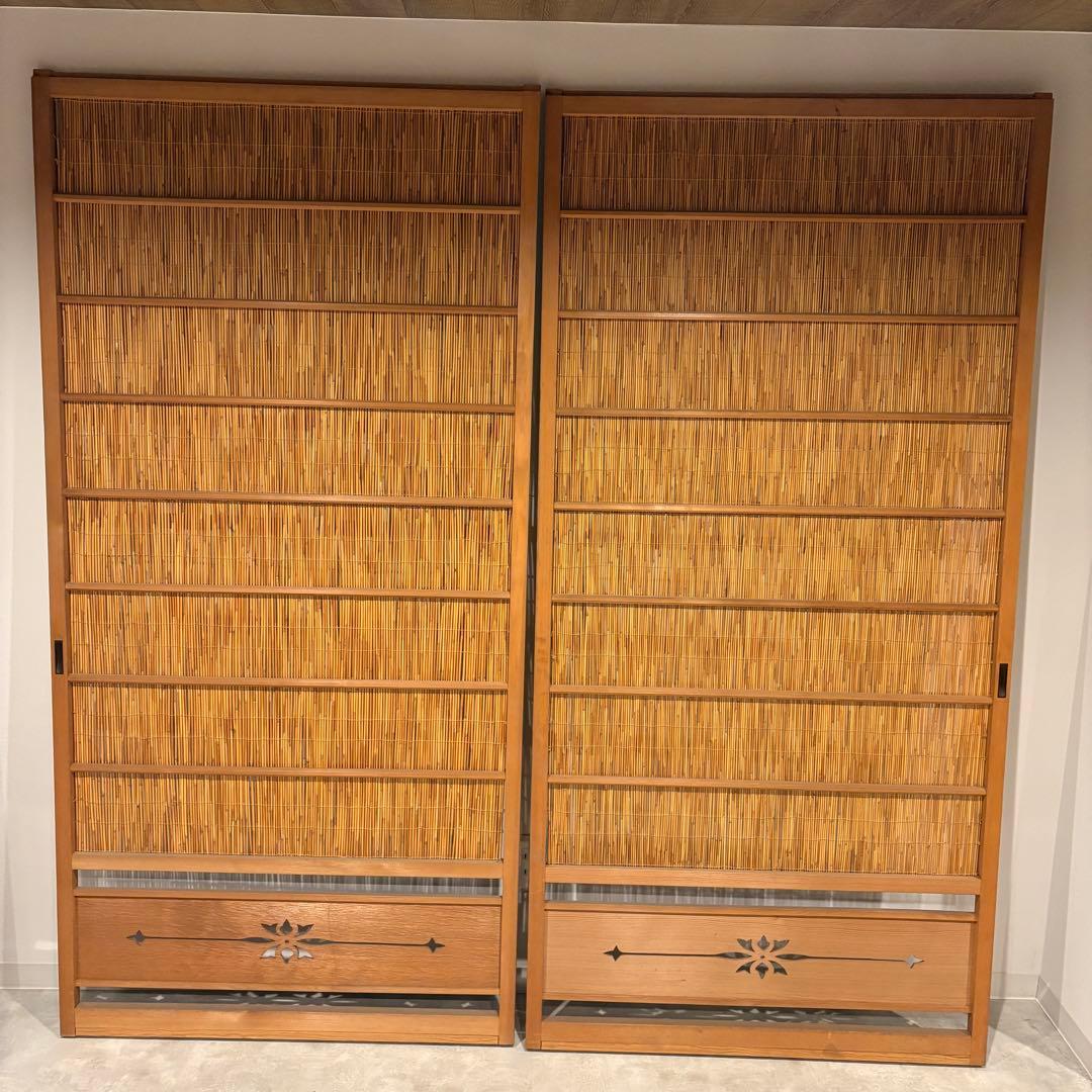 古い建具 1枚 簾戸 すど 葦戸よしど 夏障子 御簾戸 2/2