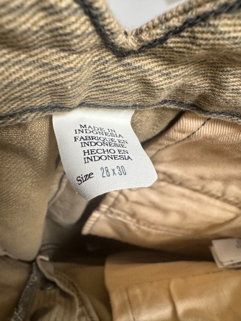 RRL エンジニアフィットパンツ ベージュ ストライプ W28 ラルフローレン