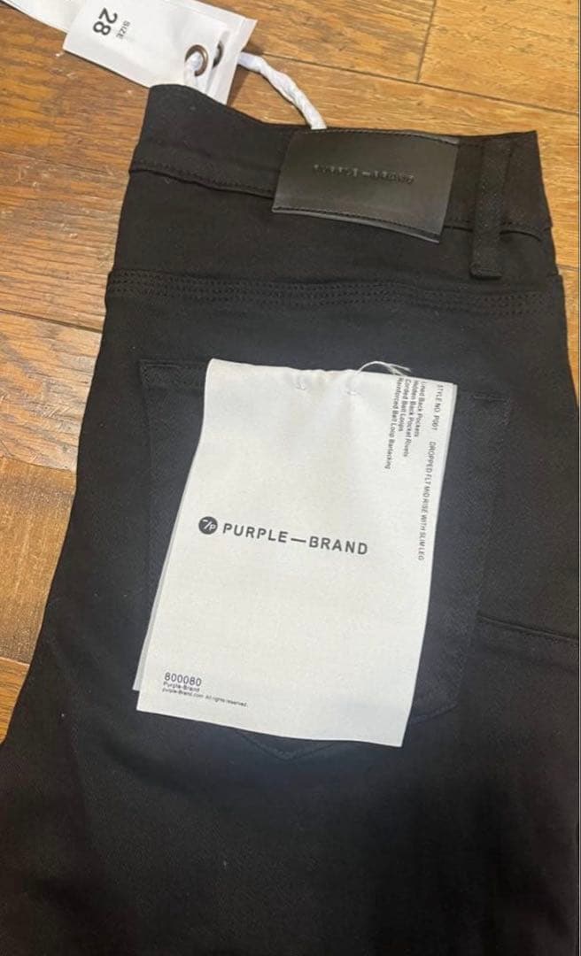 PURPLE BRAND ブラック ダメージジーンズ 28