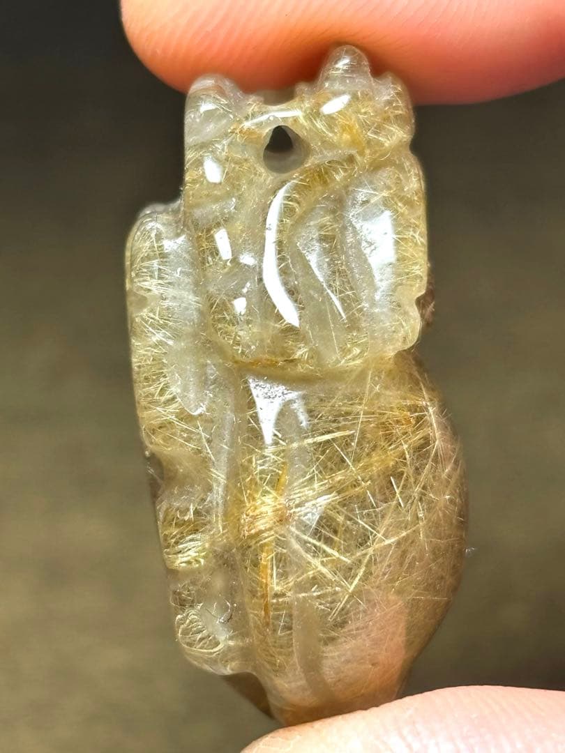 【新入荷】タイチンルチル（シャンパンカラー）貔貅　置物　（新品未使用）金運最強