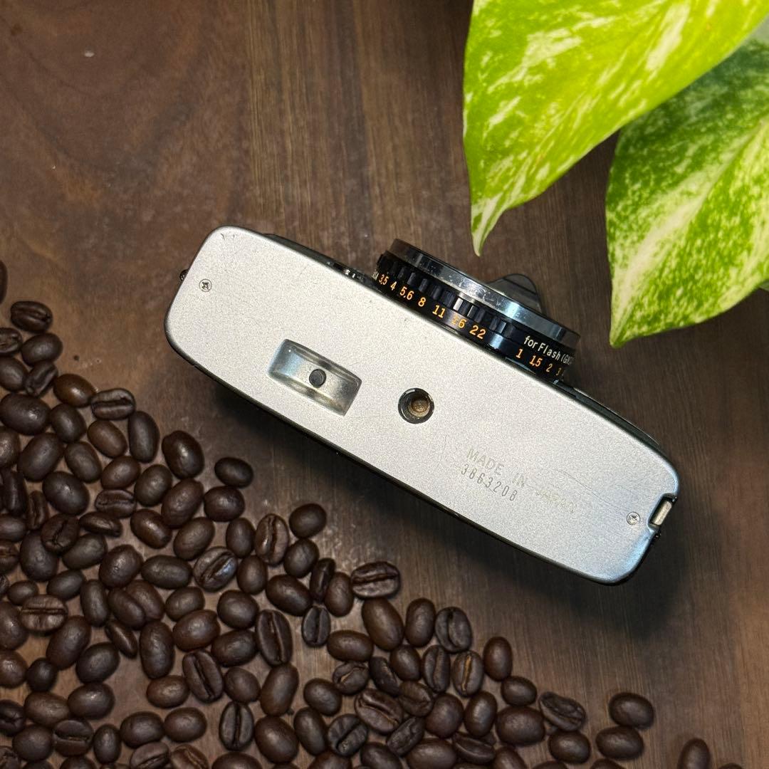 ✴️シボ革グリーンレザー✴️実写・分解整備済✴️オリンパスPEN EE-3 完動品‼️