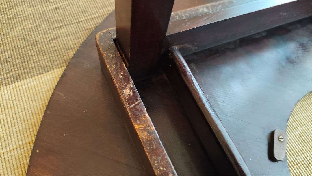 ちゃぶ台　丸　テーブル　火鉢穴　囲炉裏　折りたたみテーブル　アンティーク