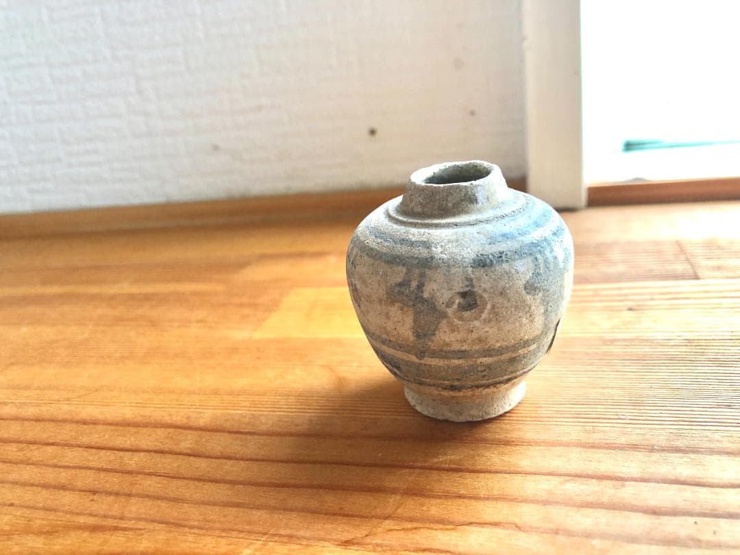 【タイ・骨董】宋胡録（スンコロク）鉄絵 小壺（1301年~1600年）