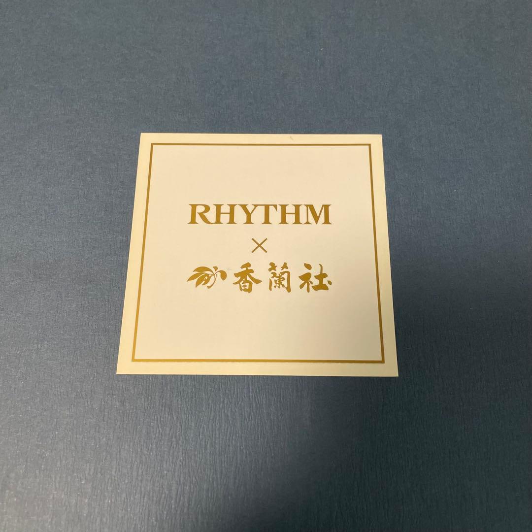 展示品 リズム時計 陶器製花柄置時計