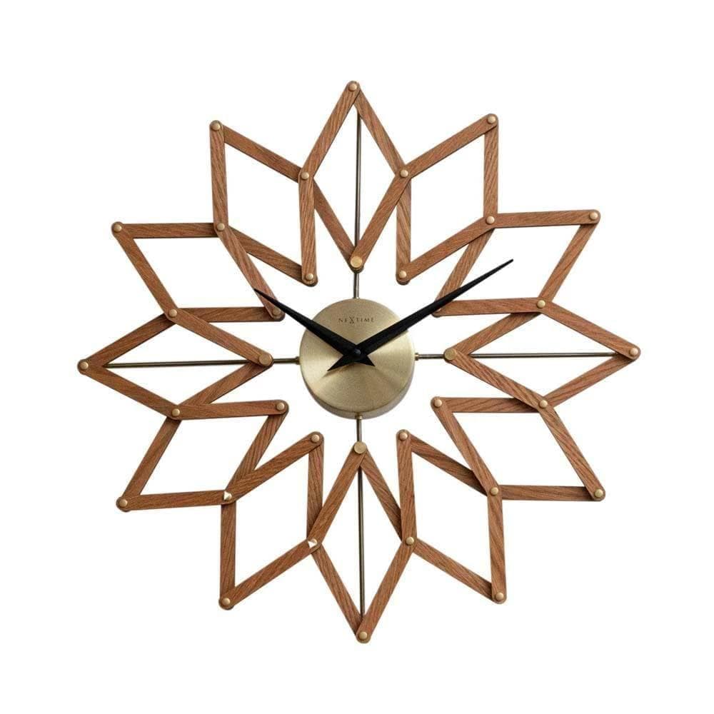 NEXTIME　木製　変形　掛時計【新品】ウォールクロック　北欧　モダン　ウッド