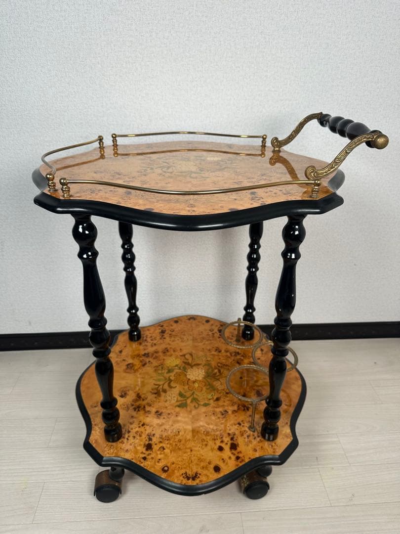 キッチンワゴン イタリア製 象嵌 高級 ワゴンテーブル ※i1※