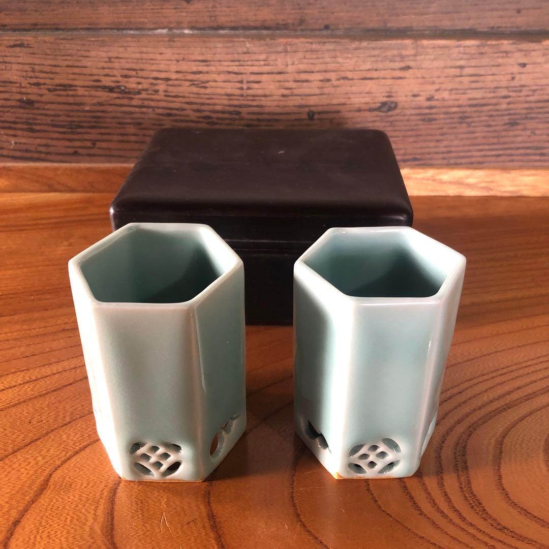 蔵の中にあった鍋島青磁向付一対