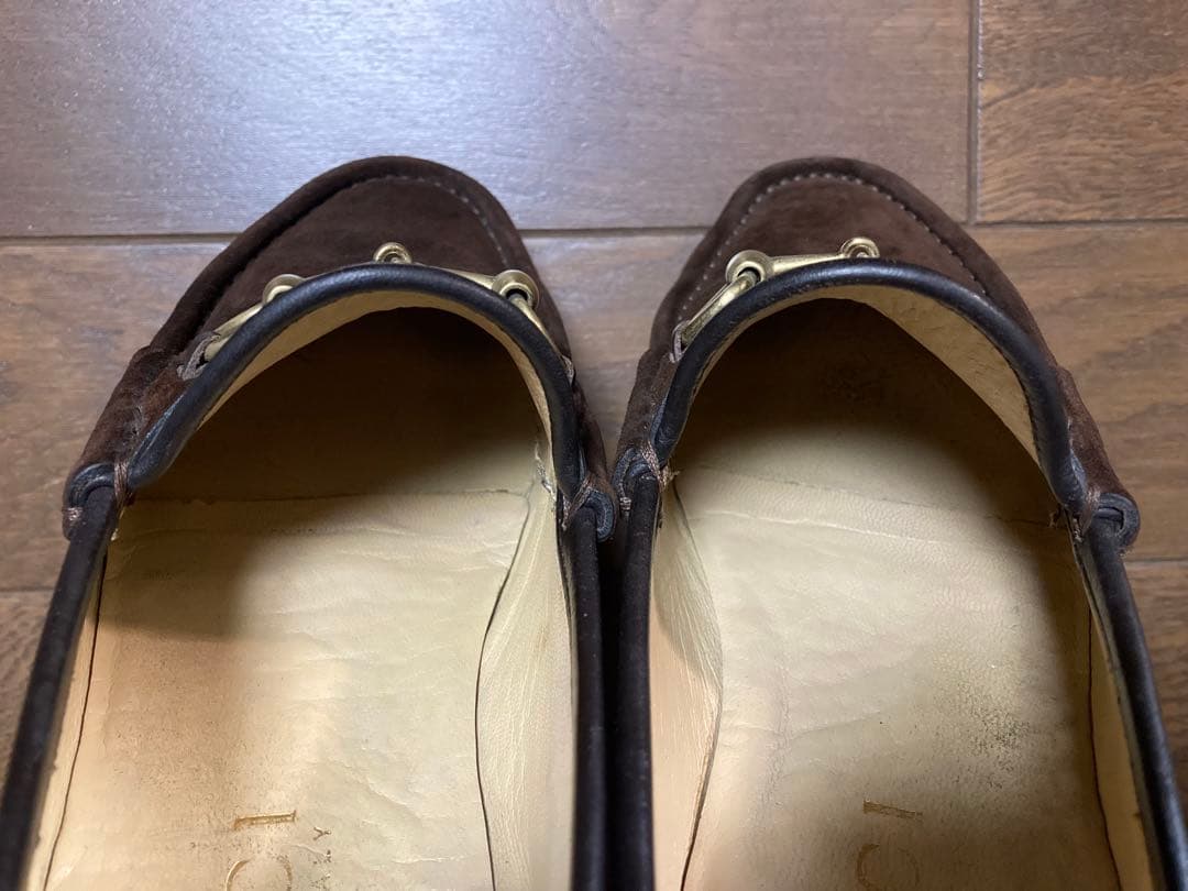 グッチ不朽の最高傑作 ダークブラウンスエード×ゴールド ビットローファー