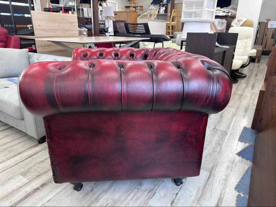 イギリスアンティーク　チェスターフィールド　1人掛けソファ
