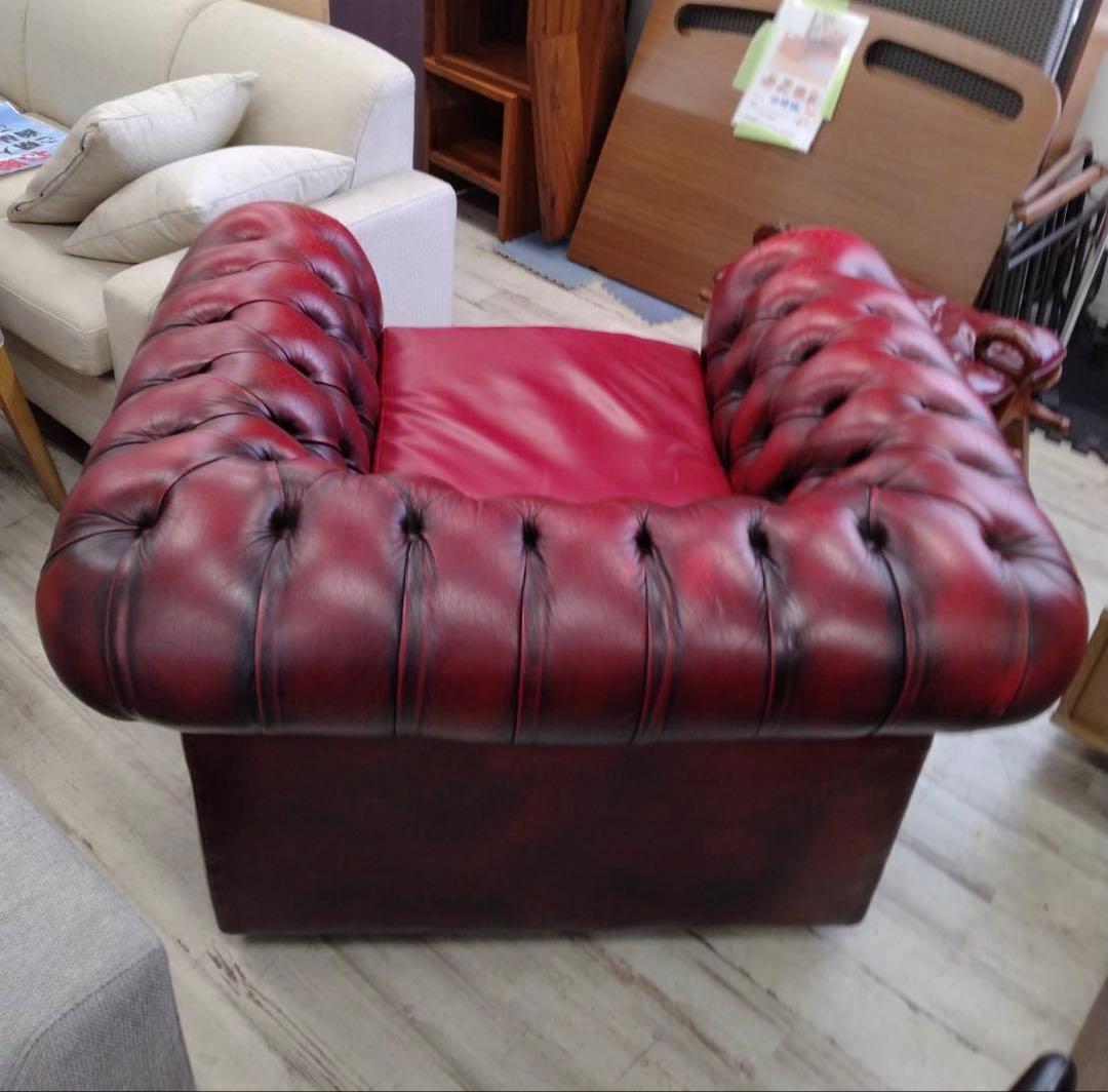 イギリスアンティーク　チェスターフィールド　1人掛けソファ