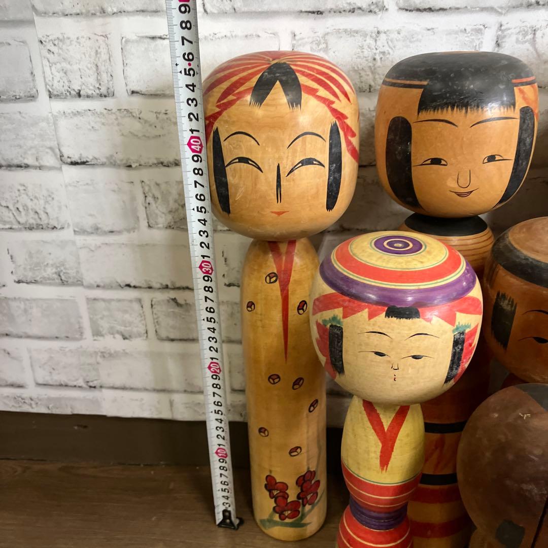 D-3 昭和レトロ 木製 こけし 小芥子 12体セット まとめ売り 日本人形