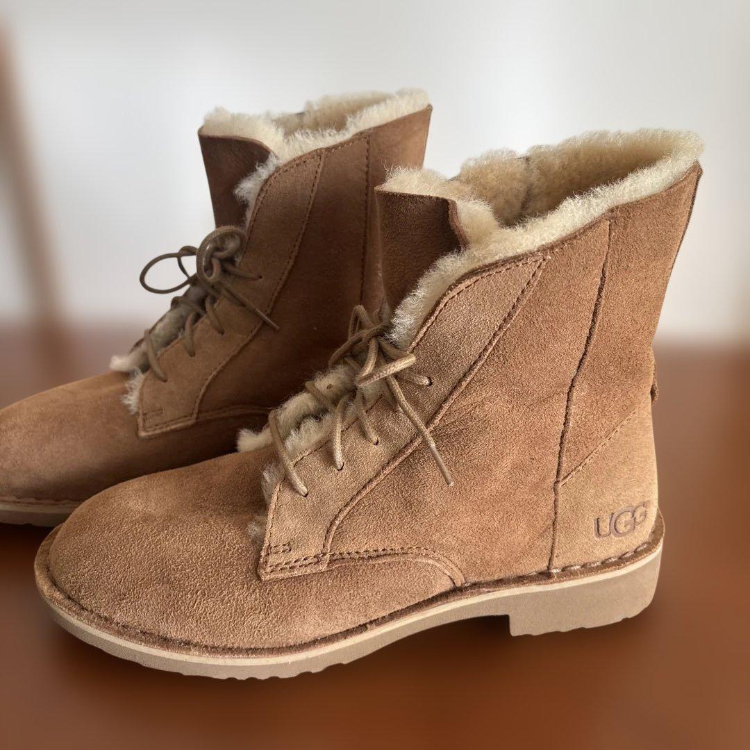 UGG ムートンブーツ レースアップ ブラウン24cm