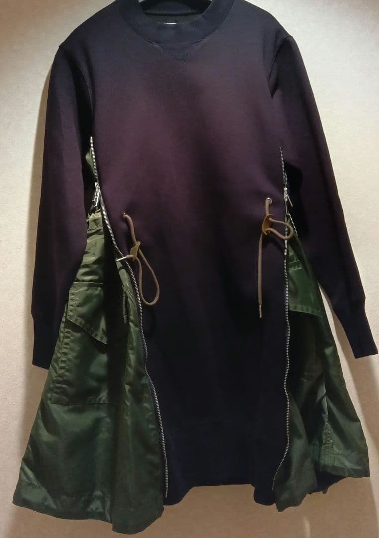 トップス sacai Sponge Sweat Nylon Twill Dress