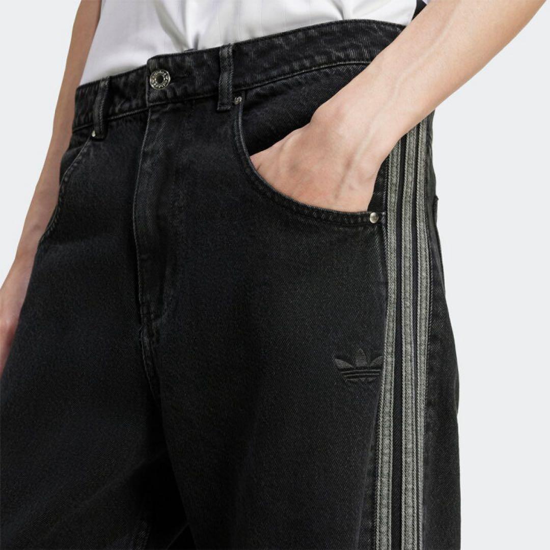 アディダス ブラックデニムパンツ