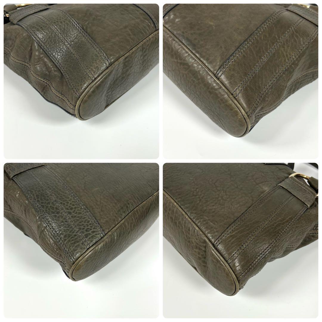 【良品】BVLGARI ブルガリ レオーニ ショルダーバッグ 2way カーキ