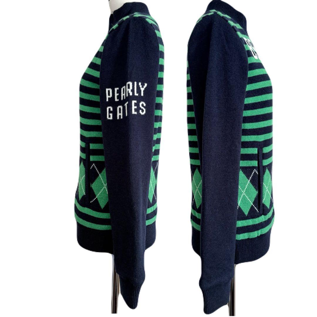 美品 PEARLY GATES パーリーゲイツ 防風防寒 フルジップ ニット