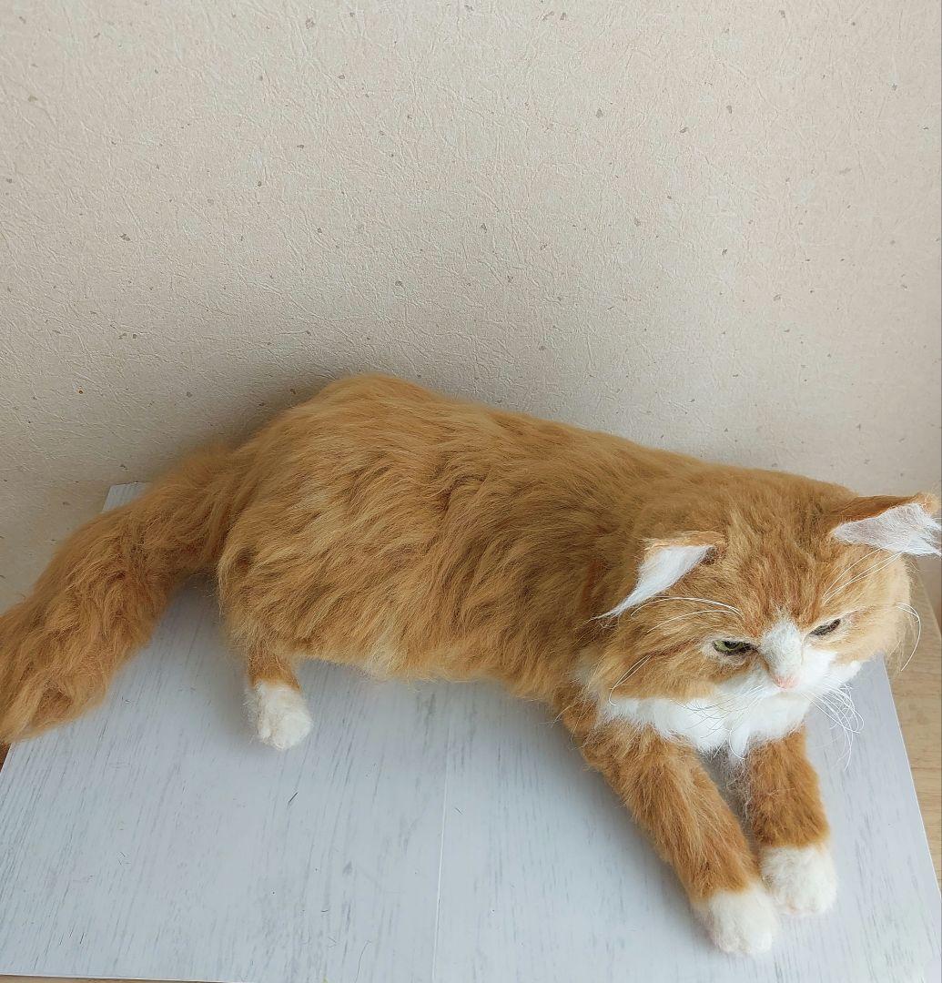ユ*ナ様 羊毛フェルト　猫(ノルウェージャンフォレストキャット)