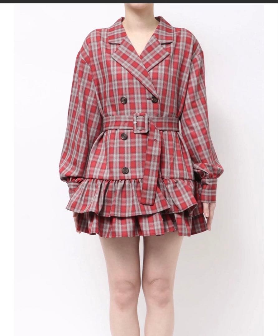 jouetie ヘムフリルトレンチミニワンピース