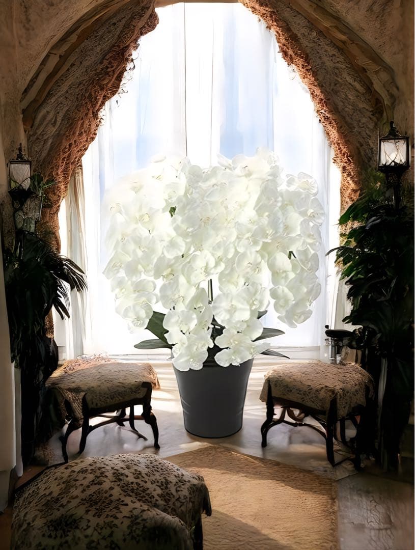 光触媒　人工観葉植物　フェイクグリーン　プレミアム胡蝶蘭7本立W