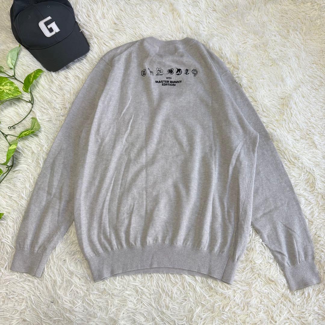【マスターバニー】美品 ニットセーター グレー カシミヤ混 5サイズ メンズ