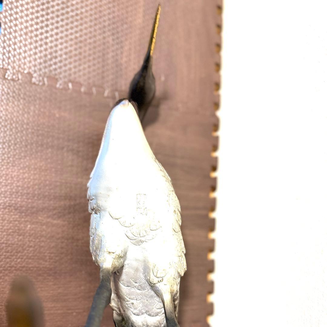 ツルの真鍮製置物 2体セット　アンティーク雑貨 オブジェ　レトロ