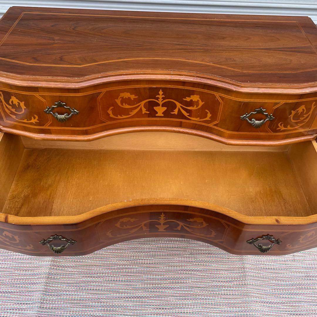 【送料込】アンティーク　象嵌細工　3段チェスト　イタリア調　ヴィンテージ　家具