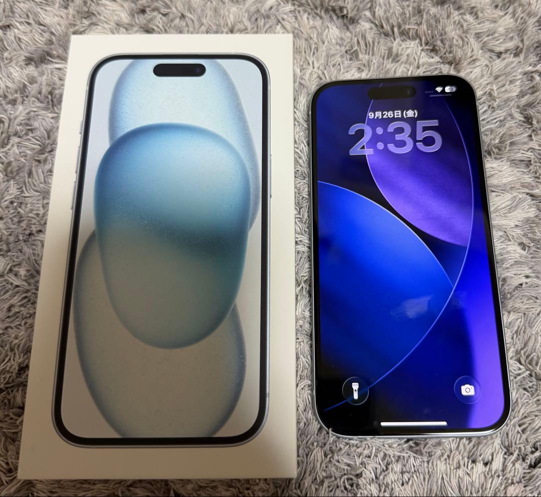 【美品】iPhone 15 256GB ブルー　SIMフリー