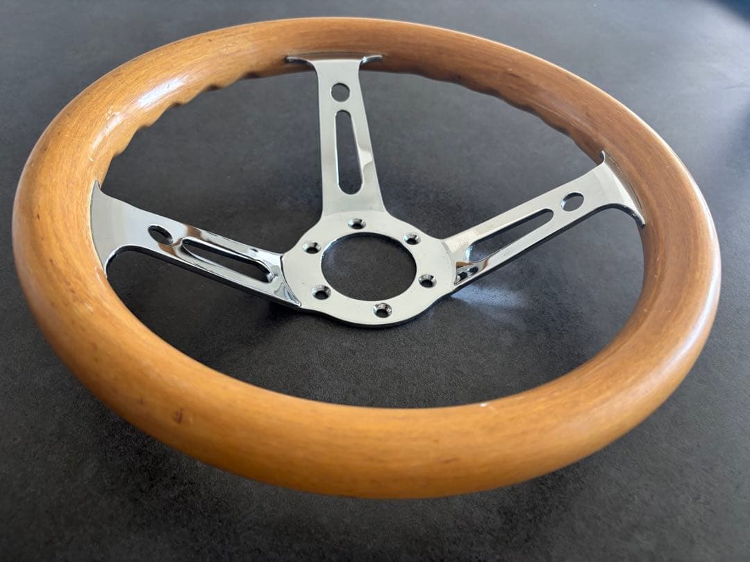 希少 当時物 小径 ウッドステアリング JDM 旧車 キャルルック USDM