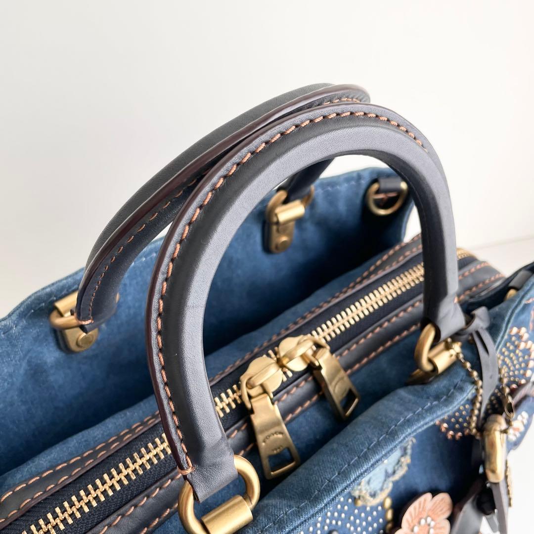 コーチ ローグ Rogue ティーローズ ハンドバッグ デニム 激レア 日本限定