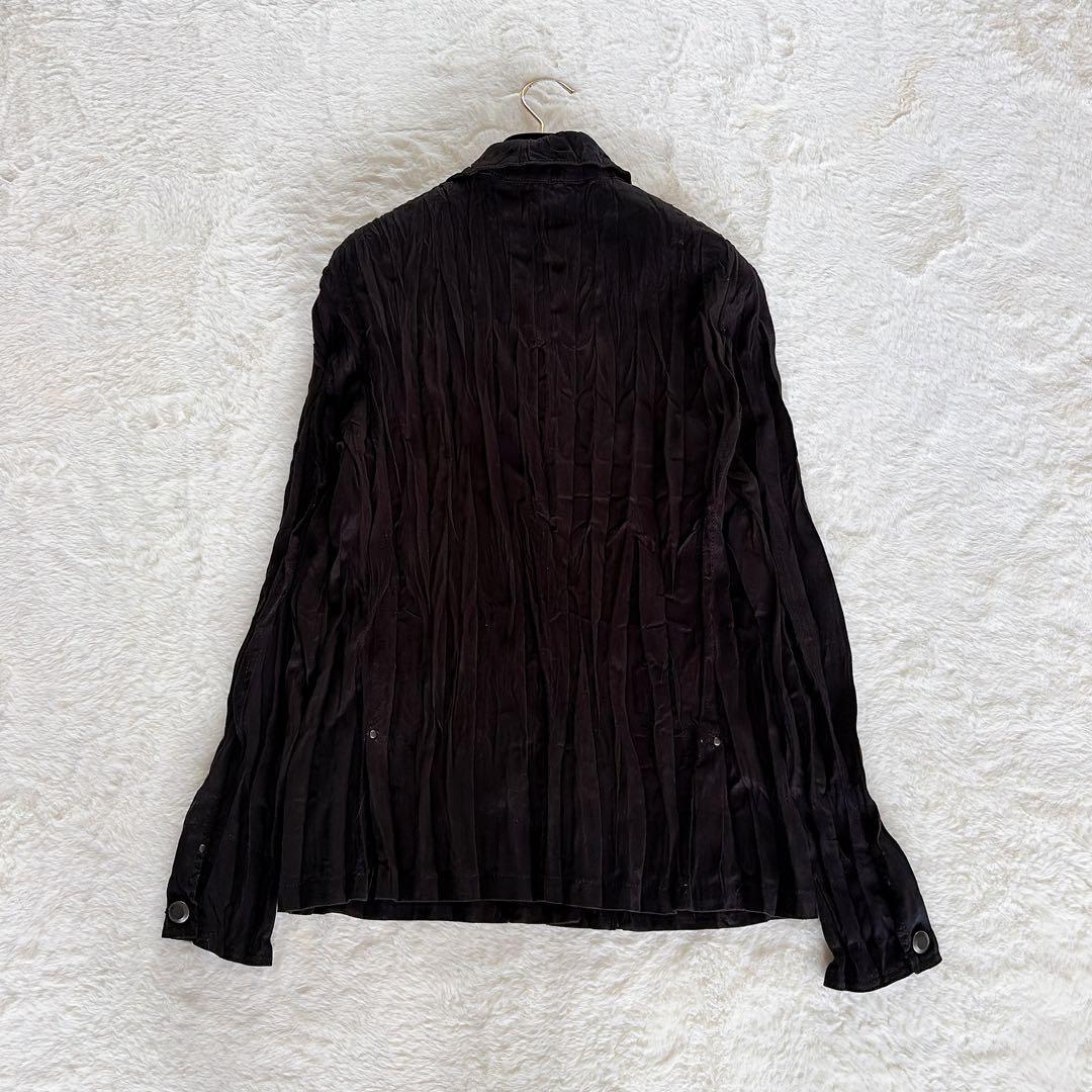 美品✨希少【ISSEY MIYAKE FETE】プリーツ長袖シャツ ブラック3