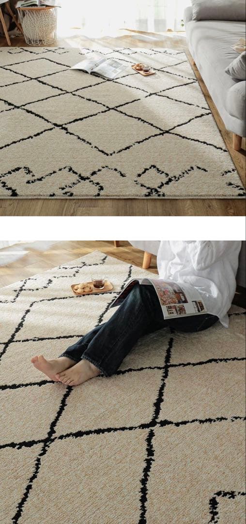 ウイルス・アレル物質低減で肌に優しい洗えるラグ190x190