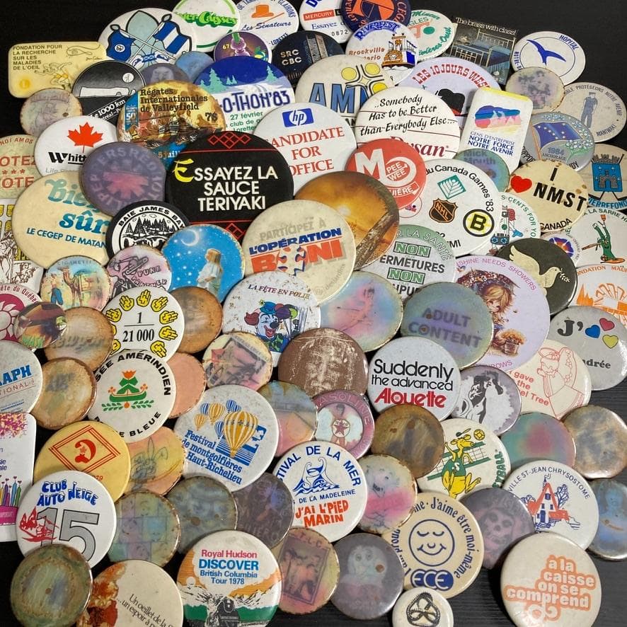 BQVG アメリカン 缶バッジ ビンテージ 100個 セット アメカジ 雑貨