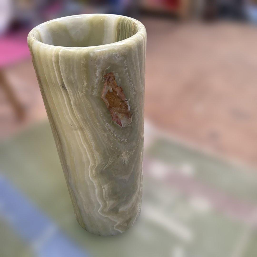 ￼上質、大理石、本物　円筒形　花瓶　傘立て　フラワースタンドマーブル50x20