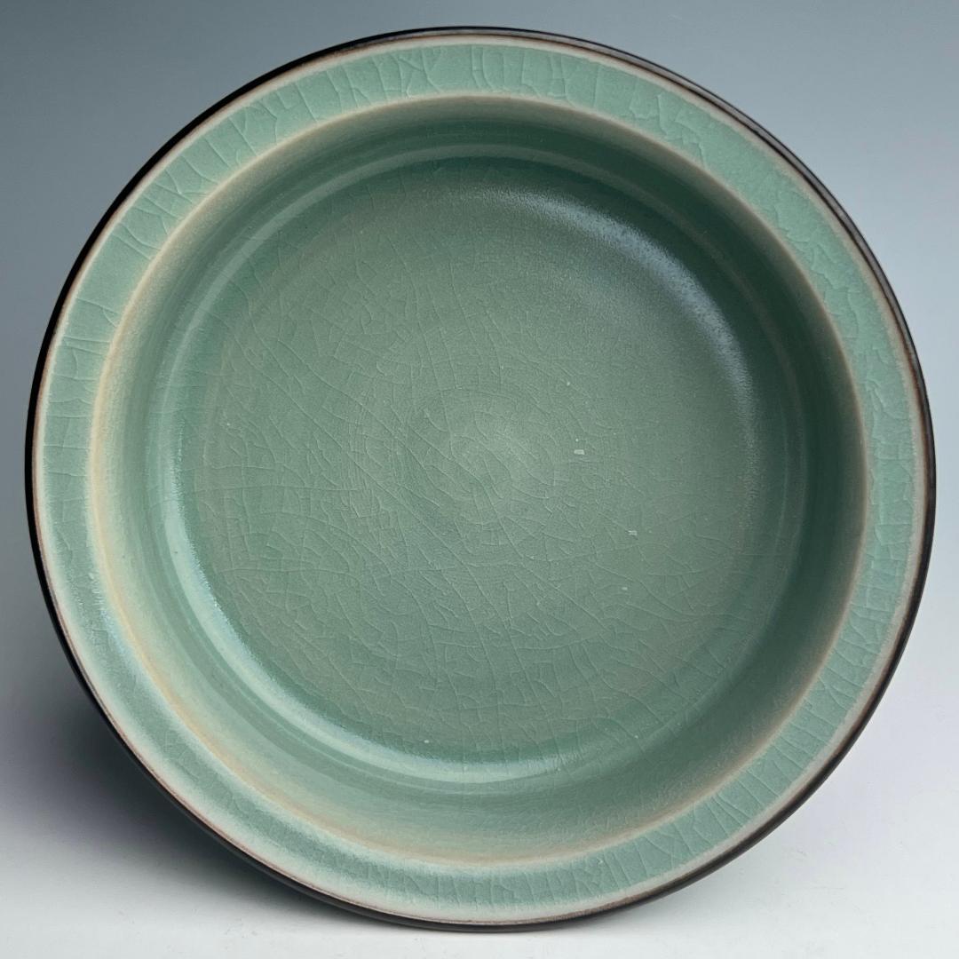 龍泉窯 青磁折沿洗 唐物 中国古玩 中国美術 A953