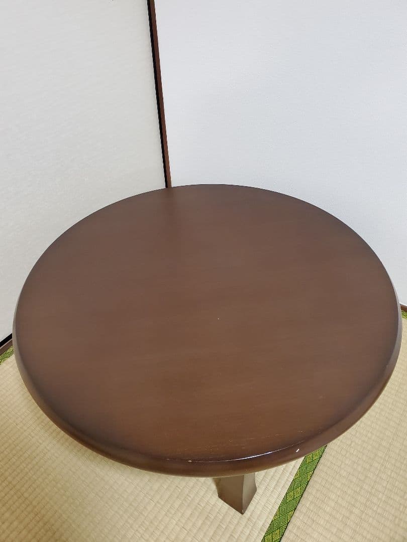 木製 円形座卓 茶色